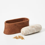 French Oak Mortar and Marble Pestle