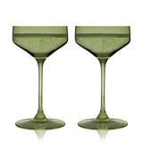 Reserve Nouveau Crystal Coupe Glasses, Sage S/2
