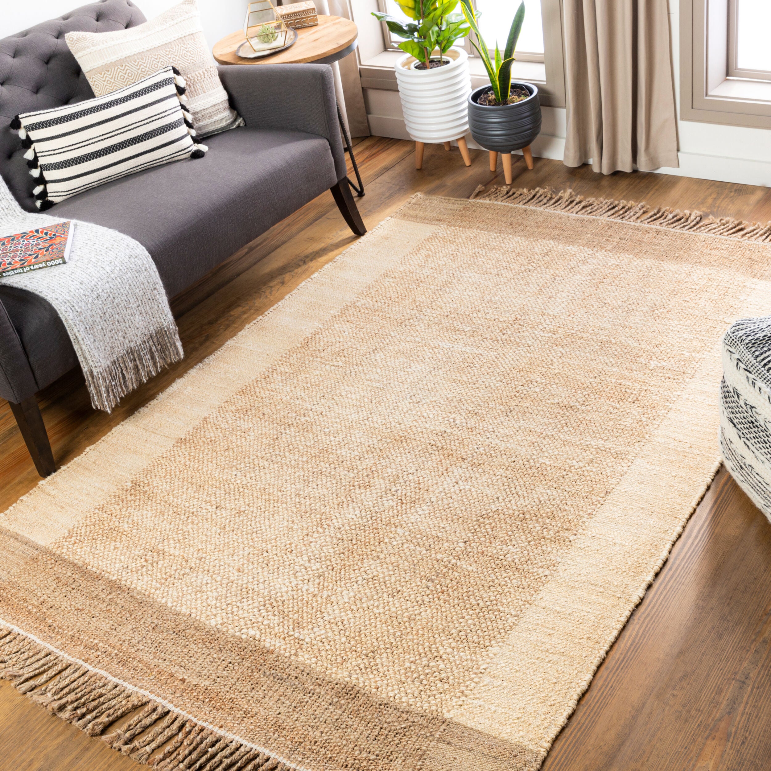 Jasmine Jute Rug in Desert Fringe