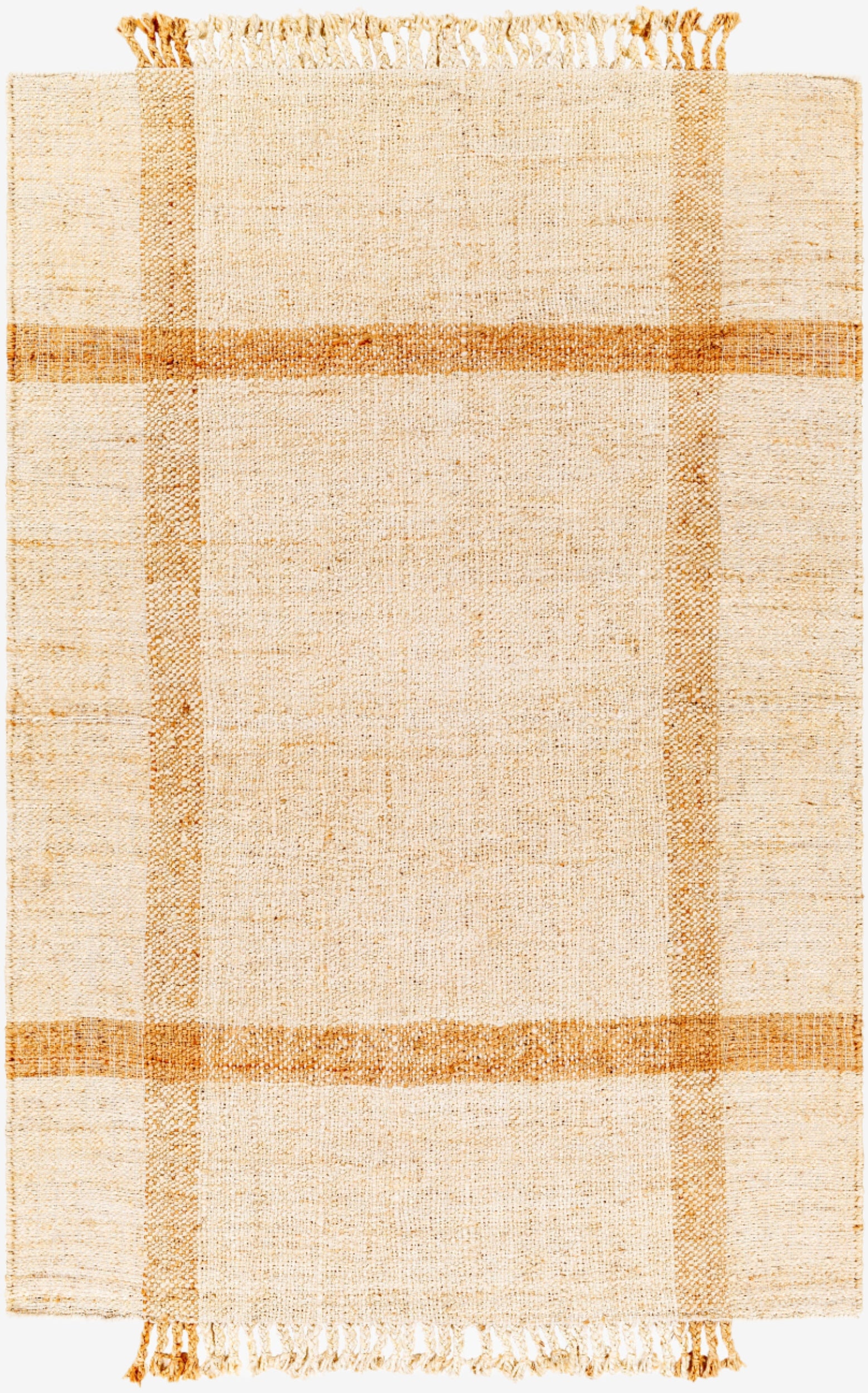 Jasmine Jute Rug in Sand Fringe