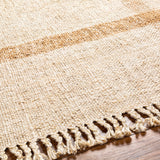 Jasmine Jute Rug in Sand Fringe