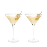 Raye Stemmed Crystal Martini Glasses, S/2