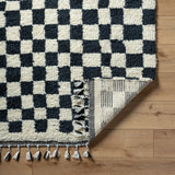 Mirela Rug in Checkered Fringe