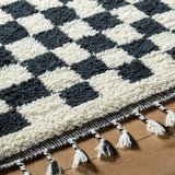 Mirela Rug in Checkered Fringe