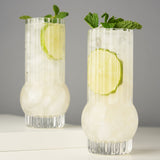 Art Deco Crystal Highball Glasses, S/2