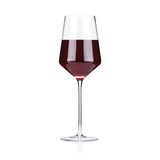 Raye Angled Crystal Bordeaux Glasses, S/2