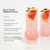 Art Deco Crystal Highball Glasses, S/2