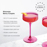 Reserve Nouveau Crystal Coupe Glasses, Berry S/2