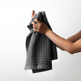 Waffle Hand Towel in Charcoal S/3