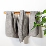 Waffle Hand Towel in Pewter S/3