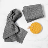 Waffle Hand Towel in Charcoal S/3