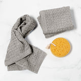 Waffle Hand Towel in Pewter S/3