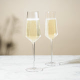 Seneca Diamond Crystal Champagne Flutes, S/2