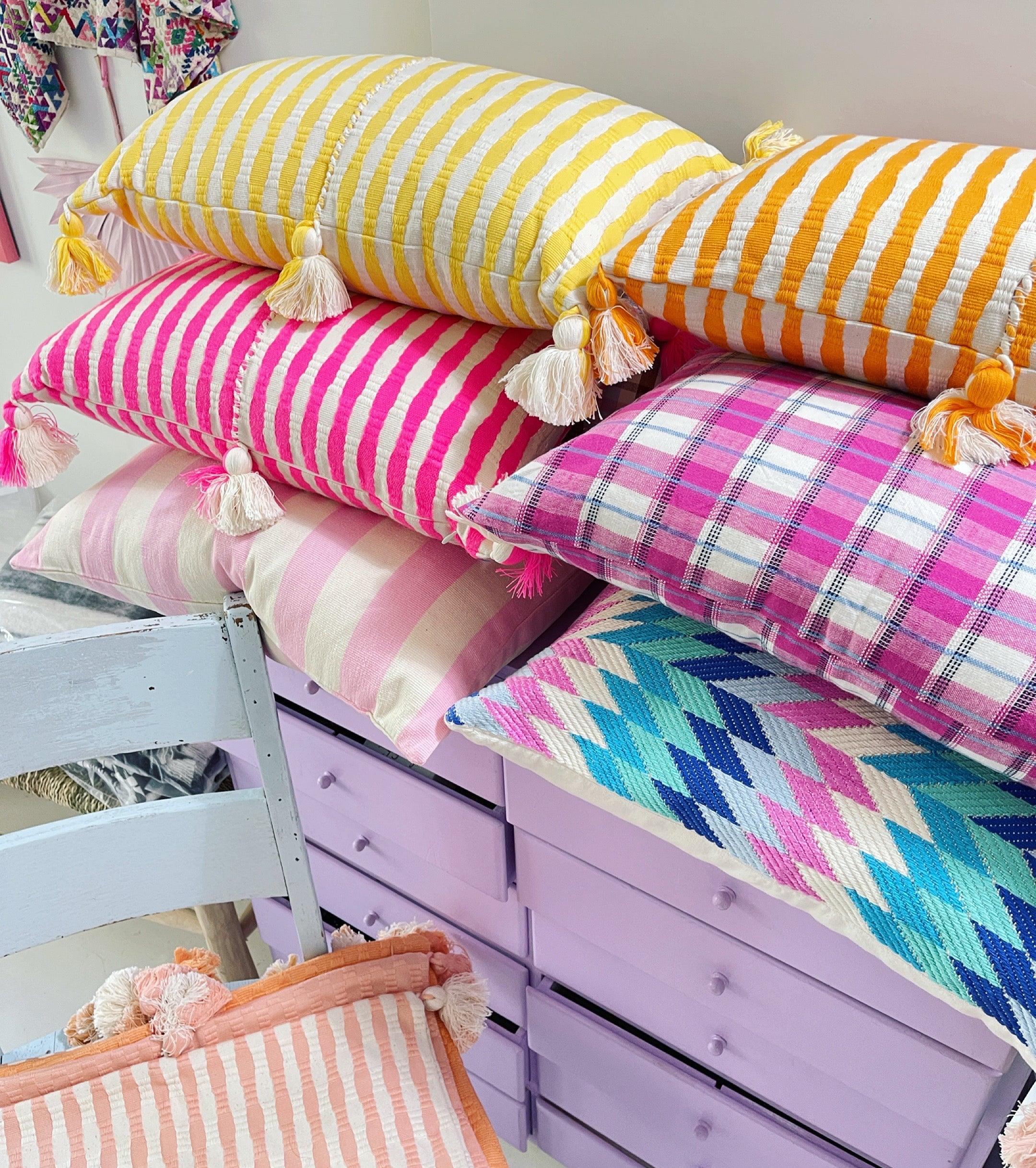 Antigua Pillow in Orange Striped