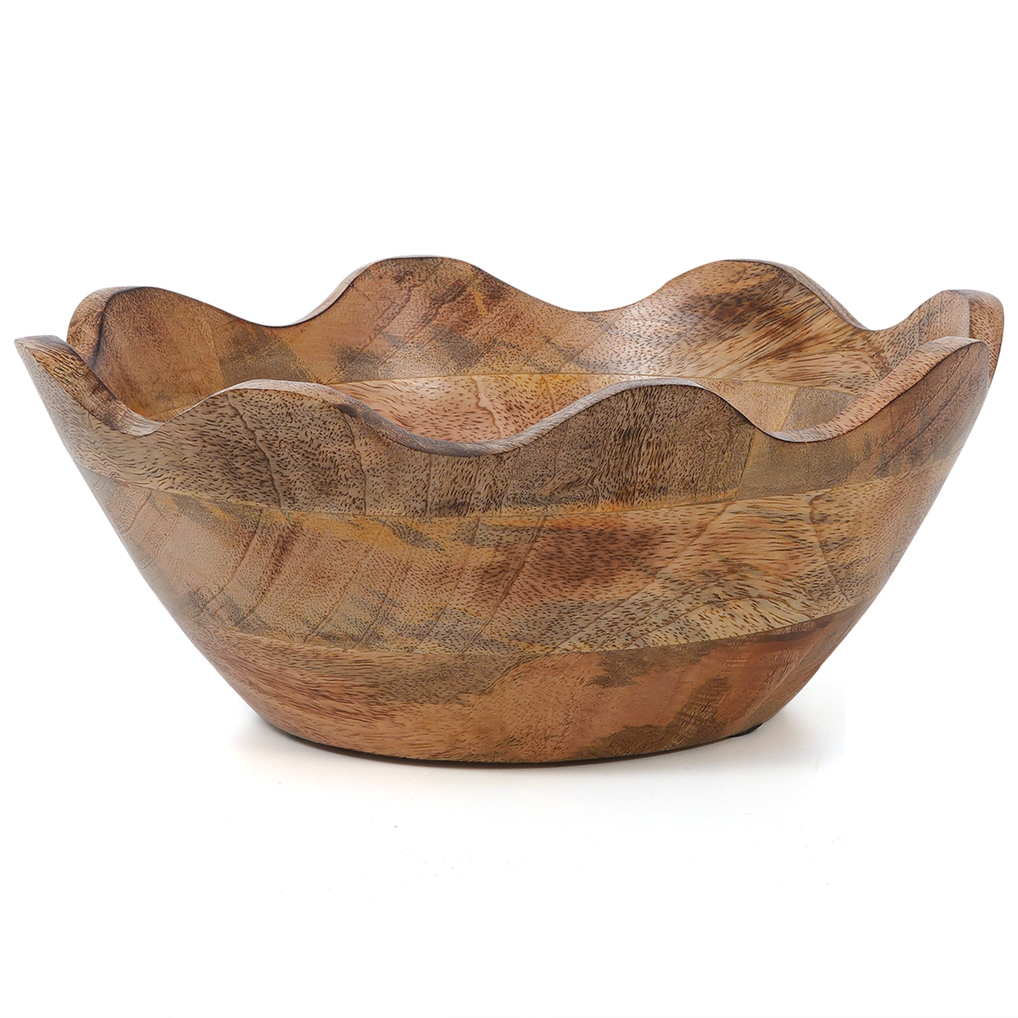 Scalloped Mango Wood Bowls
