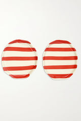 Ceramic Red Stripe Plate, S/2
