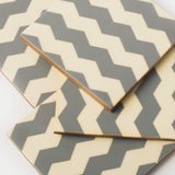 Inlaya Chevron Gray & Ivory Coaster Set of 4