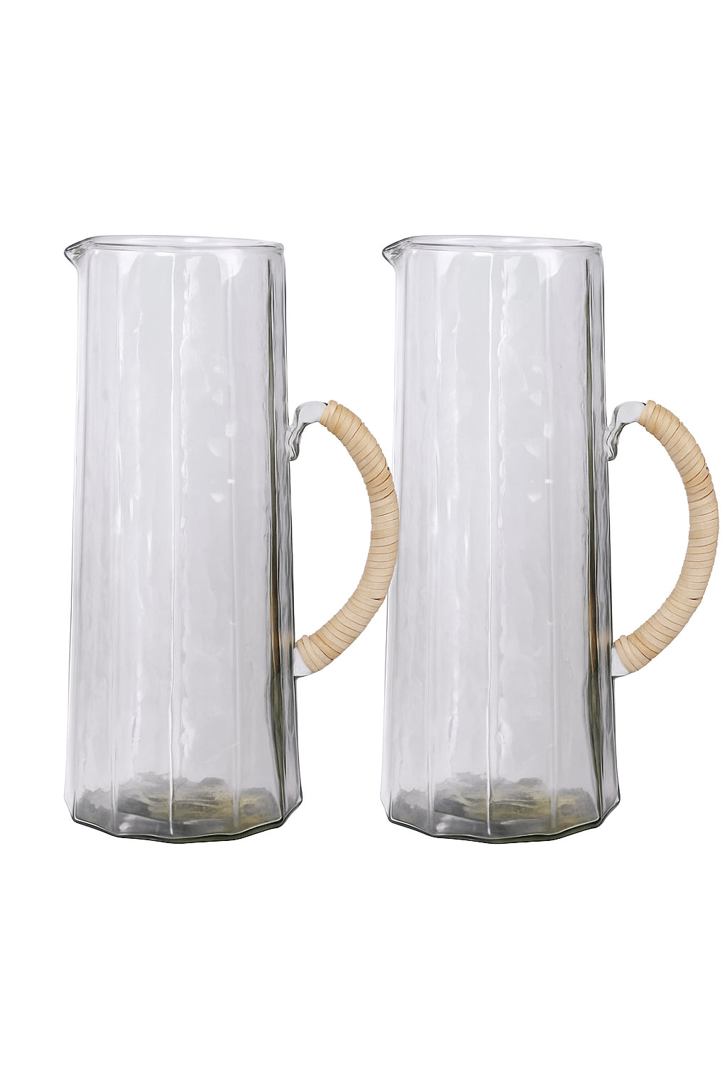 Hammered Water Pitcher, Natural S/2
