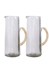 Hammered Water Pitcher, Natural S/2