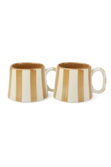 Ceramic Brown Stripe  Mug, S/2