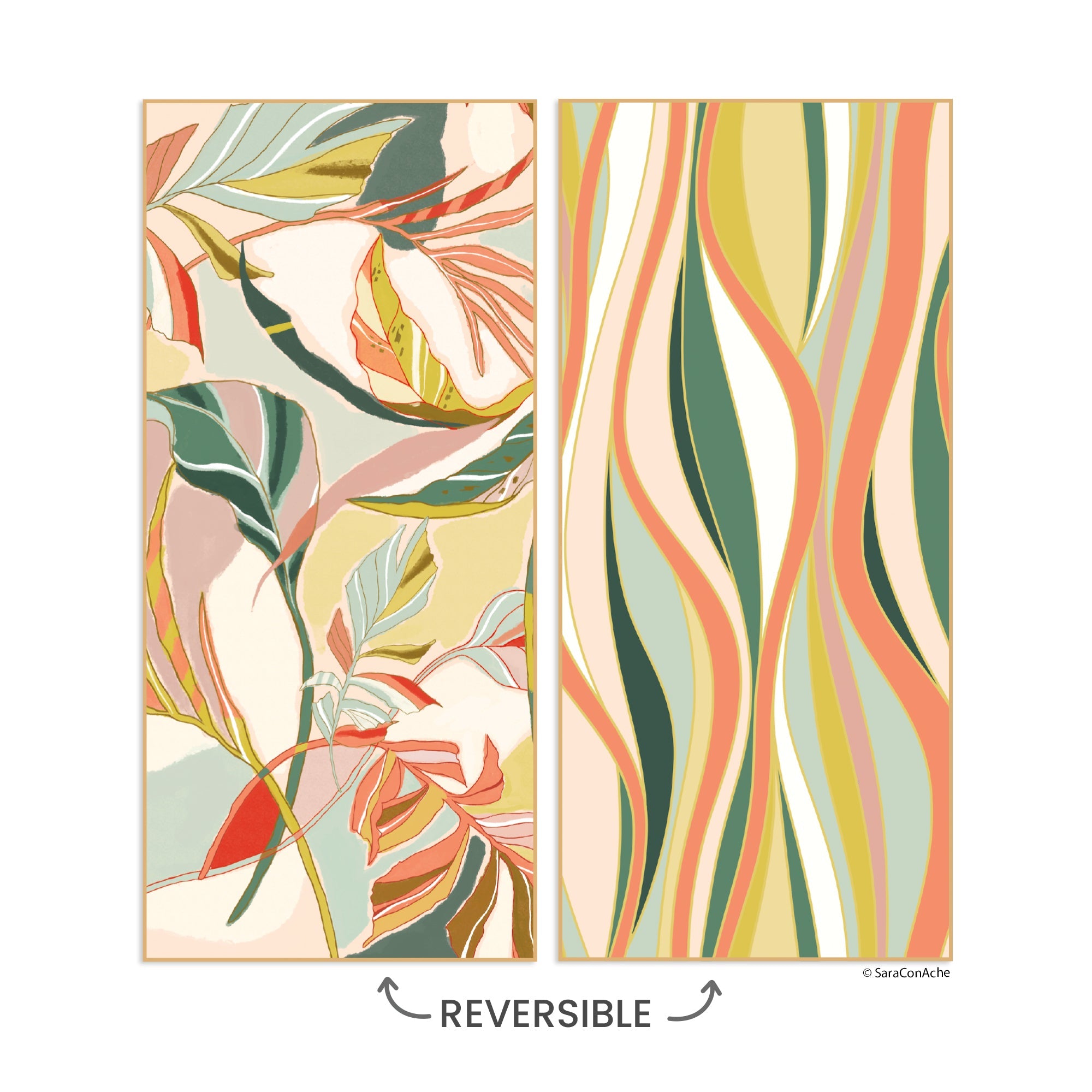 GO BIG Microfiber Beach Towel, Exotic Leaves
