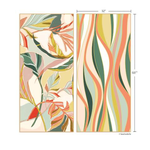 GO BIG Microfiber Beach Towel, Exotic Leaves