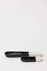 Dawson Olive Tray in Matte Black/White S/2