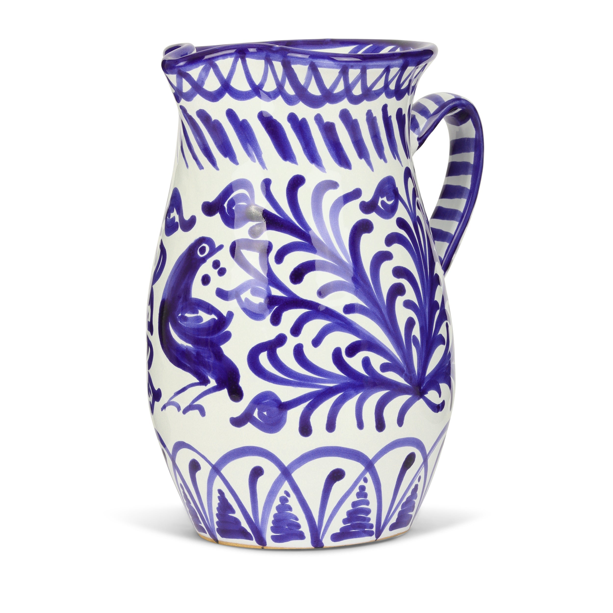 Hand Painted Large Pitcher, Blue