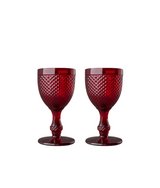 Stemmed Water Glass, Red S/2