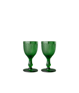 Stemmed White Wine Glass, Green S/2