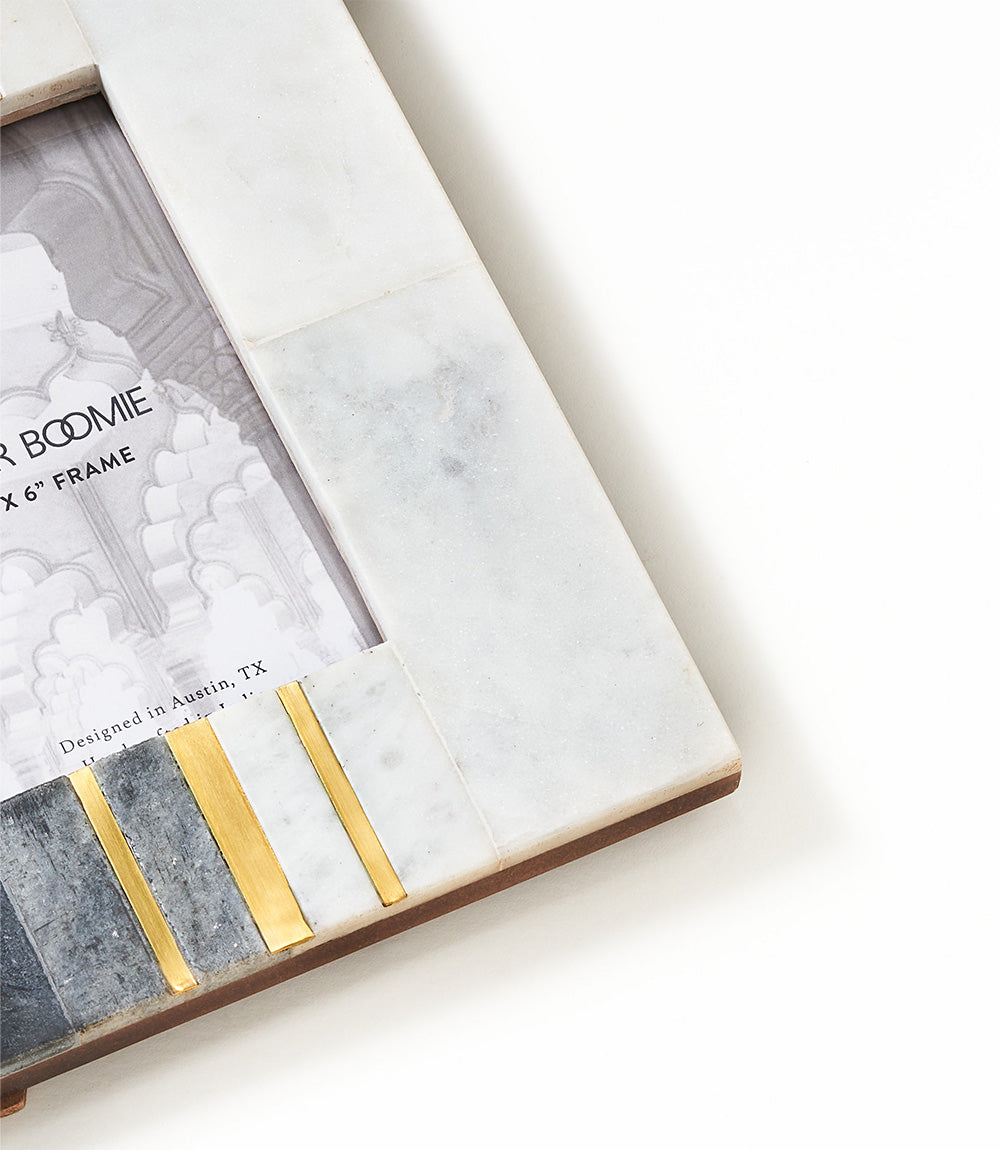 Sammita Black & White 4x6 | Hand Carved Marble