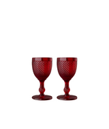 Stemmed White Wine Glass, Red S/2