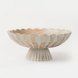 Fluted Pedestal Bowl in Rustic Grey
