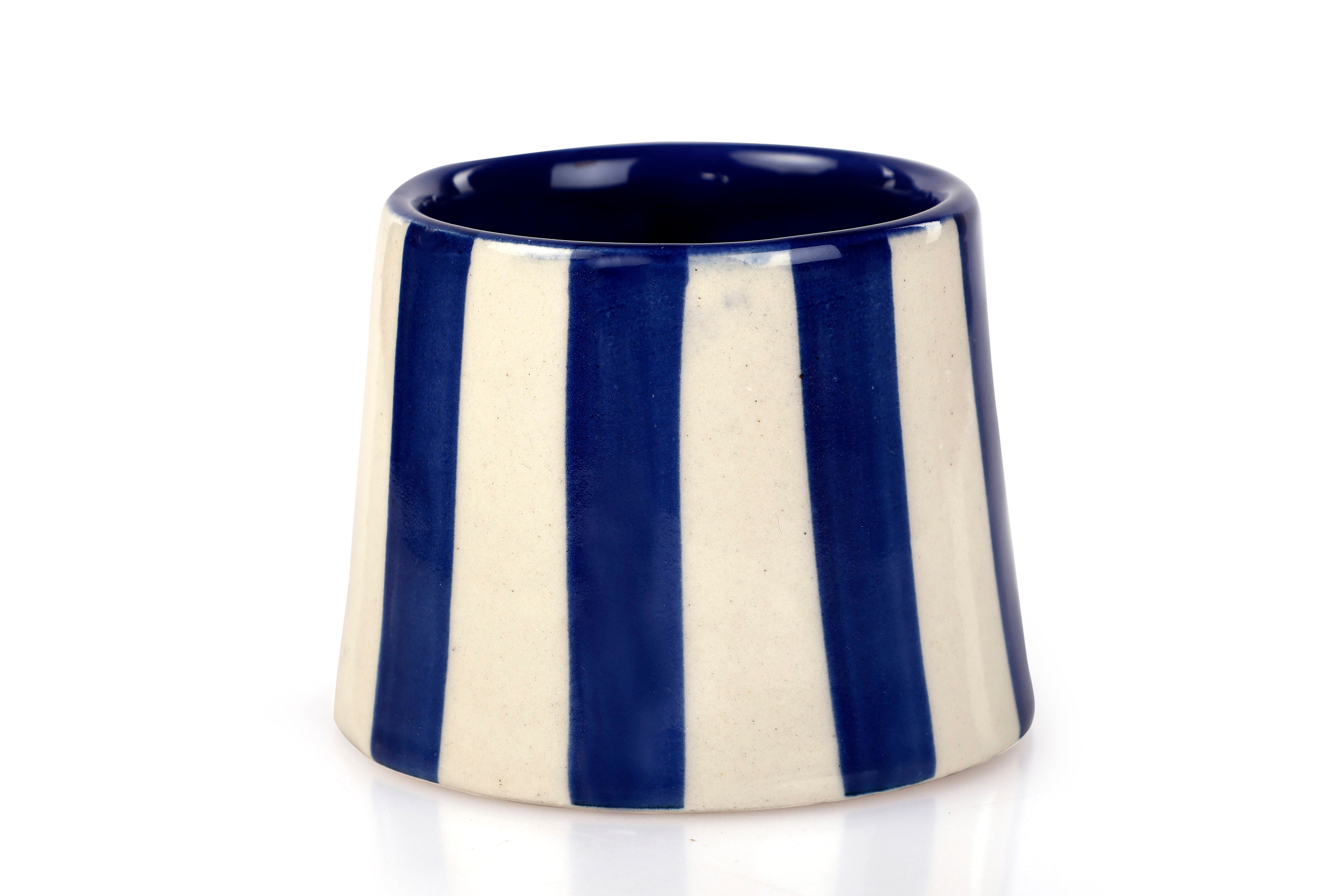 Ceramic Black Stripe Mug, S/2