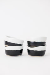 Dawson Pinch Bowl in Matte Black/White S/4