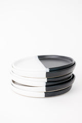 Dawson Appetizer Plate in Matte Black/White S/6