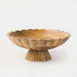 Fluted Pedestal Bowl in Natural