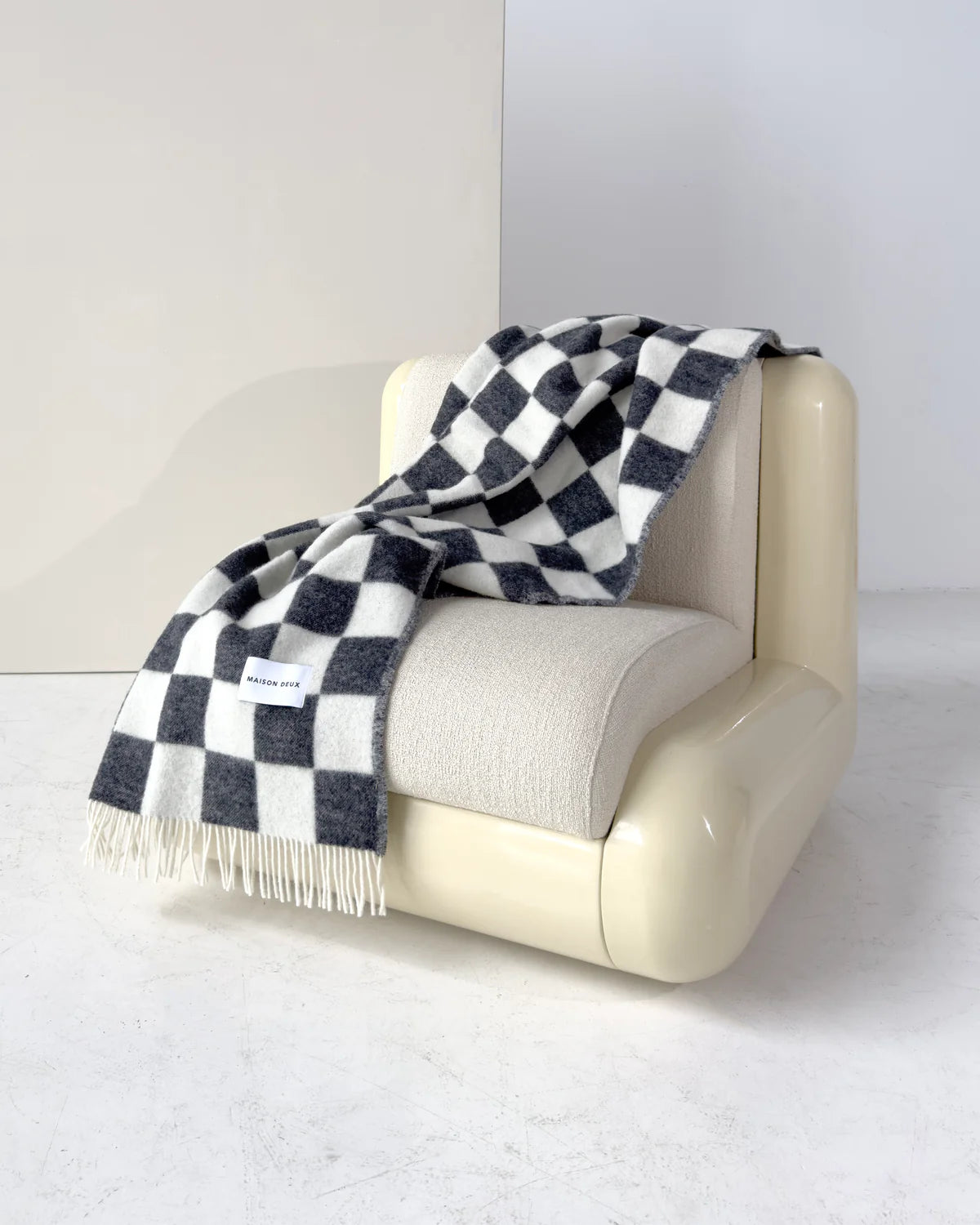 Checkerboard Blanket Black White