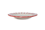 Ceramic Stripe Salad Plate, Red S/2