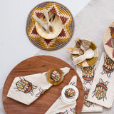 Hand Block Printed Napkin in Autumnal Jewel Bug