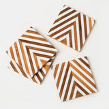Handcrafted Marquewood Chevron Coasters – Set of 4