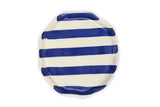 Ceramic Blue Stripe Plate, S/2