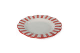 Ceramic Stripe Salad Plate, Red S/2