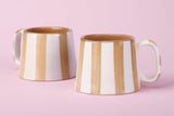 Ceramic Brown Stripe  Mug, S/2