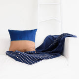 Rosewood Indigo Hand Knotted Stripes Handloom Merino Throw