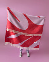 Blanket SWIRL Lilac / Scarlet 4.25 x 6.5ft