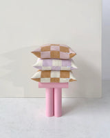 Checkerboard Cushion Lilac White