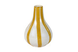 Ceramic Yellow Stripe  Bud Vase, S/4