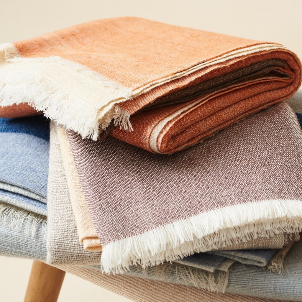 Chestnut Color Block Merino Throw