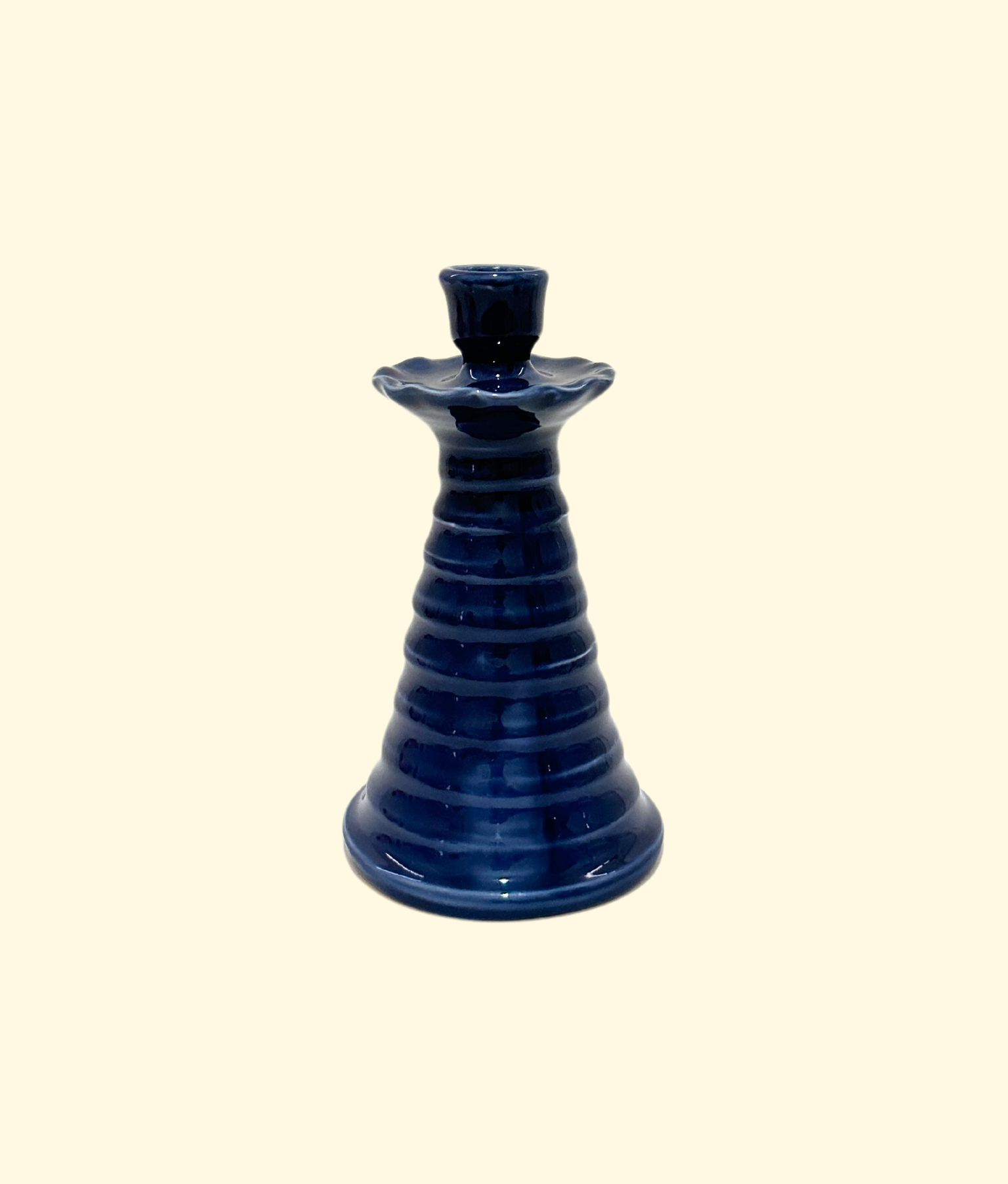 Ruffle Candleholder, Azul